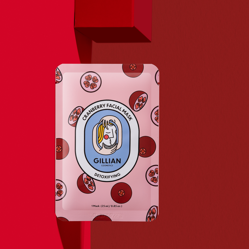 Gillian Cosmetics Cranberry (Detoxifying) Sheet Mask