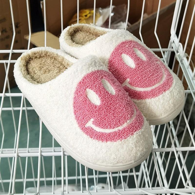 Pink Smiley Face Slippers