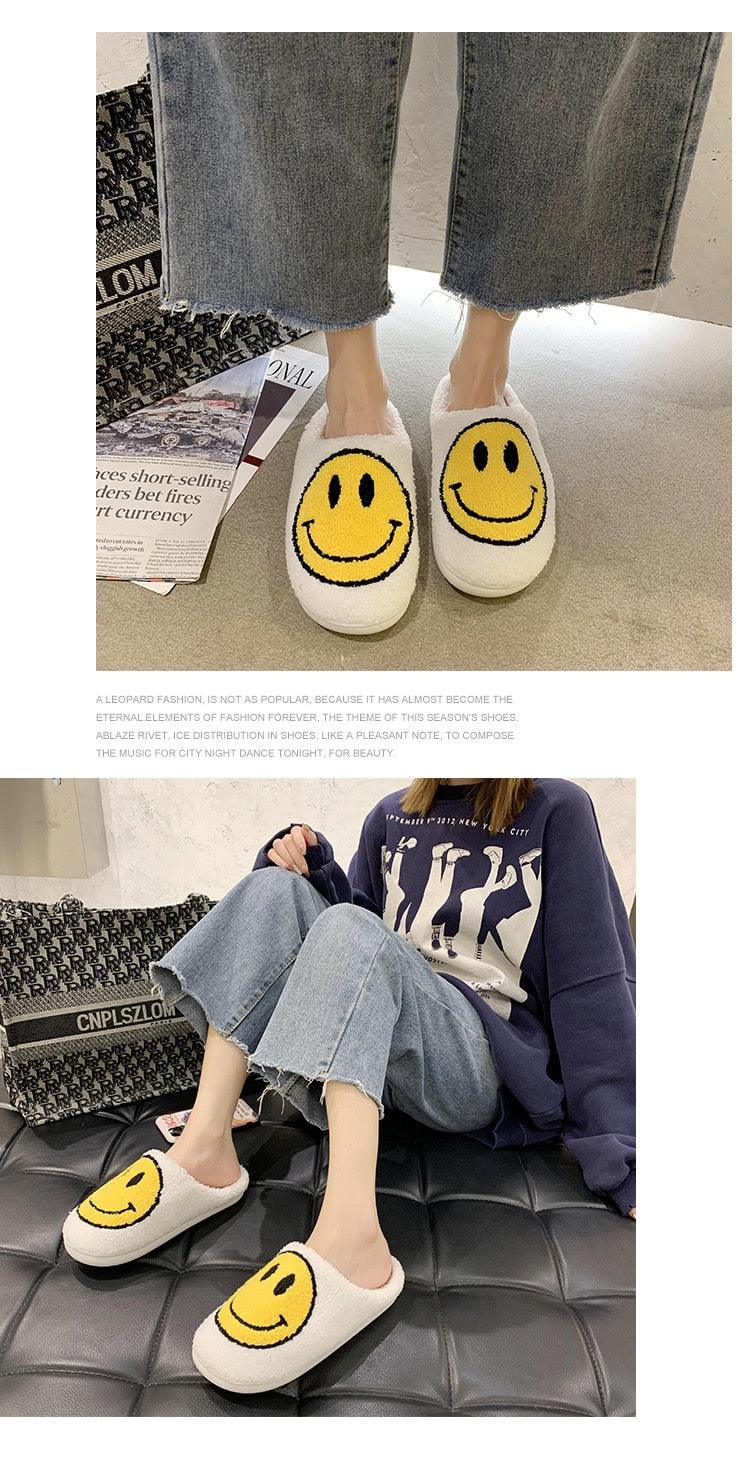 Pink Smiley Face Slippers