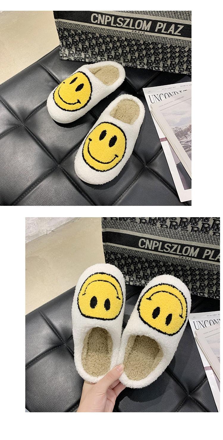 Pink Smiley Face Slippers