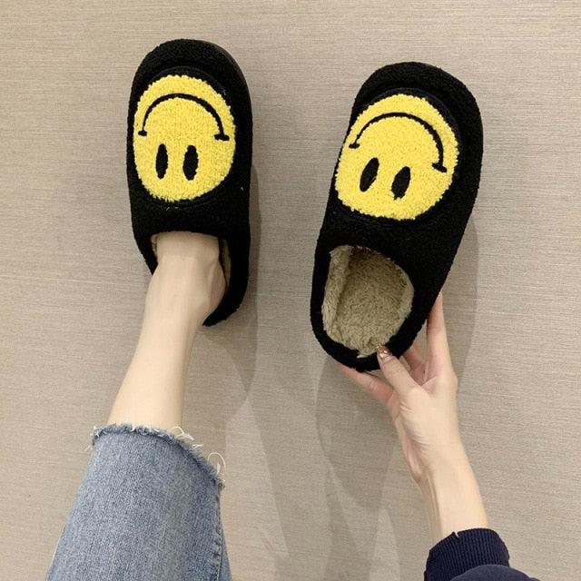 Pink Smiley Face Slippers