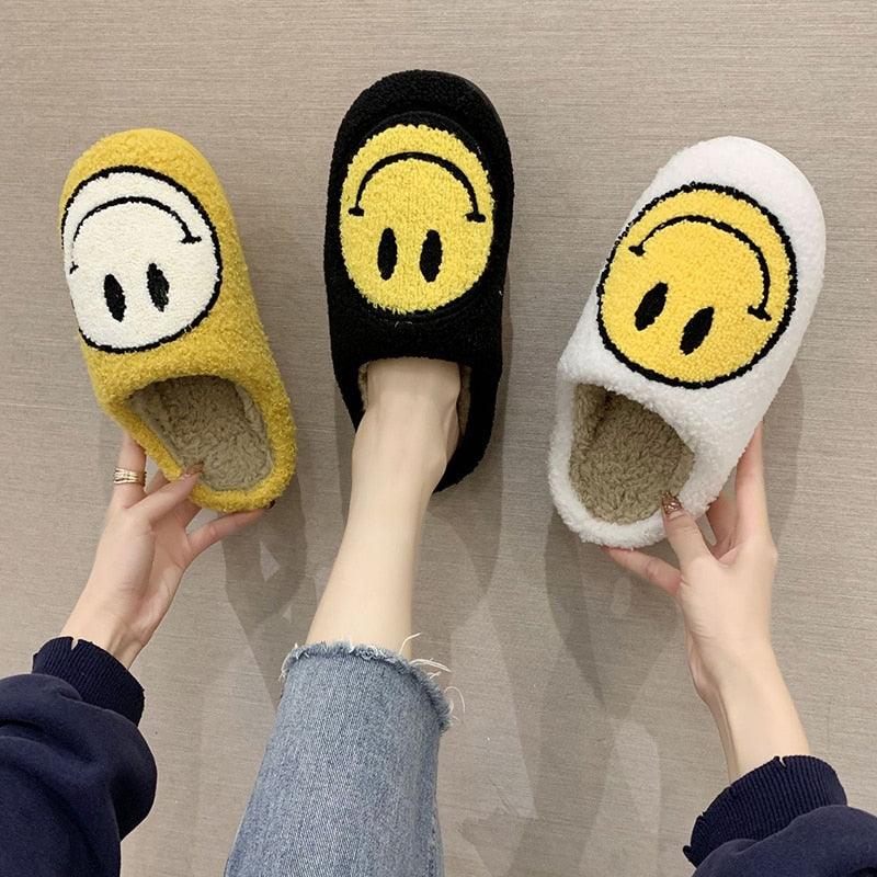 Pink Smiley Face Slippers