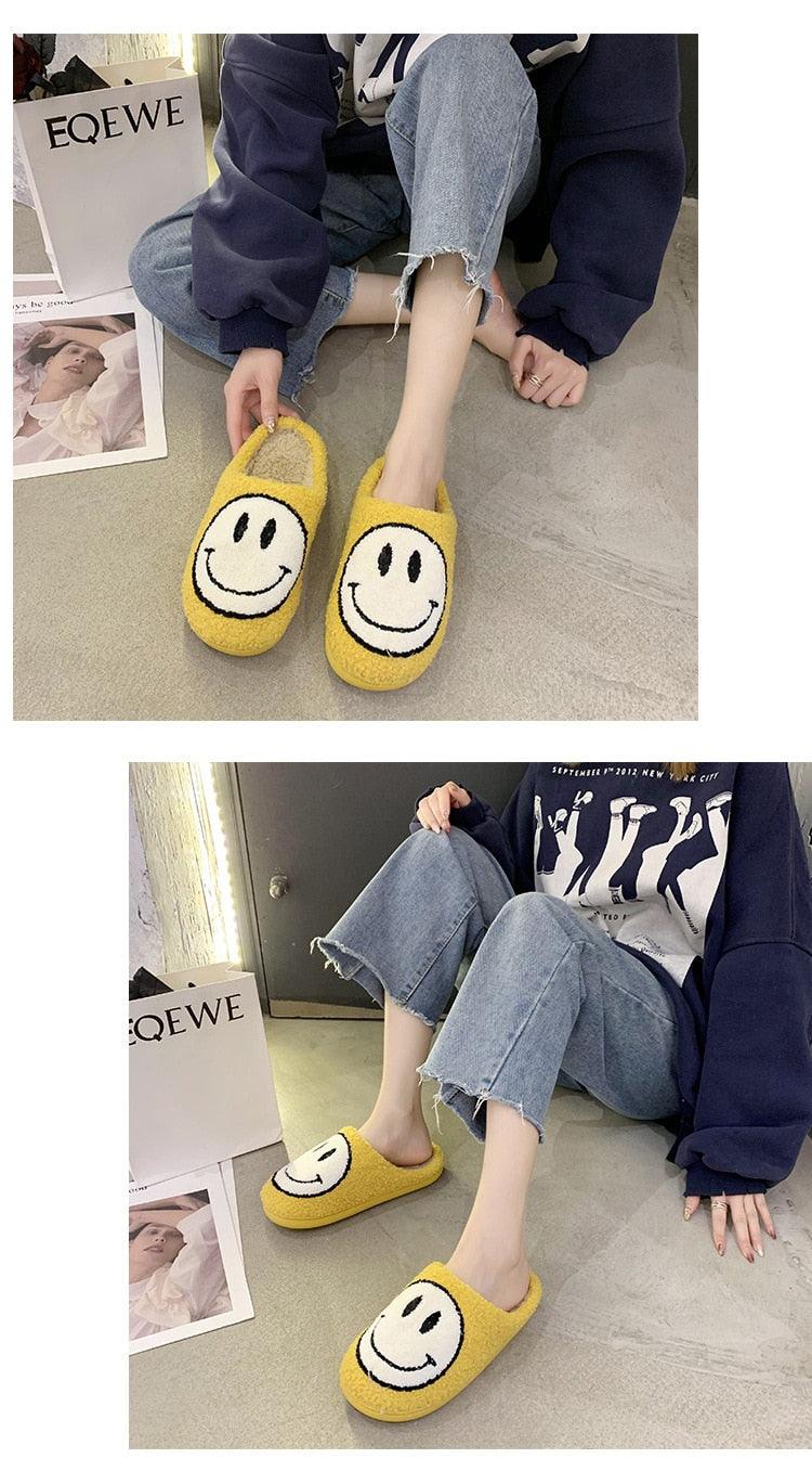 Pink Smiley Face Slippers