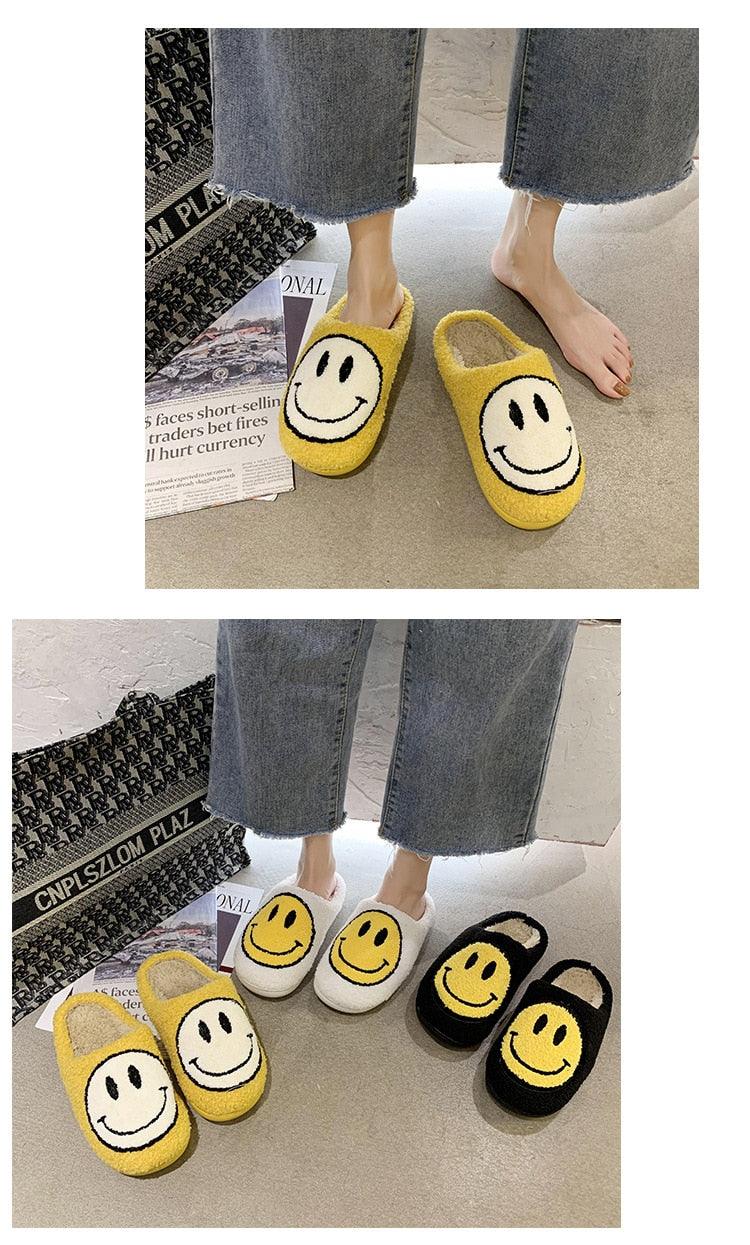 Pink Smiley Face Slippers