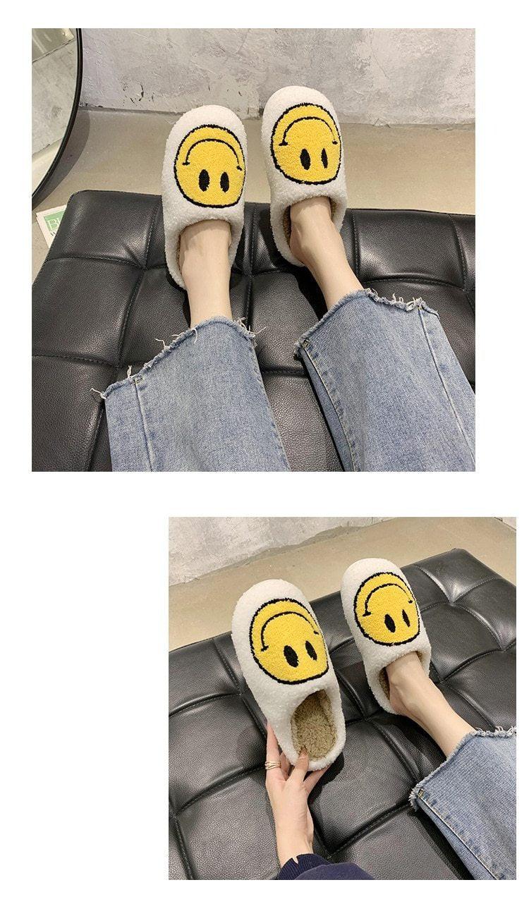 Pink Smiley Face Slippers